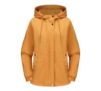 Giacca impermeabile da donna, con cappuccio, giacca sportiva da donna, con tasca, cappotto leggero, giacche comode per alpinismo, cappotti a vento, giacca alla moda, felpa con zip, oro, XXL