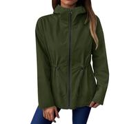 Giacca impermeabile da donna, con cappuccio, leggera, con tasche, per attività all'aperto, a vento, per le mezze stagioni, per tutti i giorni, viaggi, escursionismo, trekking, traspirante, A01 verde