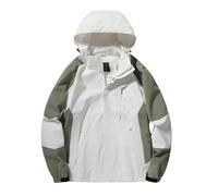 Giacca impermeabile da donna, con cappuccio, traspirante, impermeabile, per ciclismo, trench, sport, giacca a vento, leggera, per attività all'aria aperta, da viaggio, softshell, verde chiaro, L