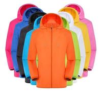 Giacca impermeabile da donna e uomo, antivento, leggera, pieghevole, ad asciugatura rapida, per escursioni, viaggi, attività all'aperto, allenamento, Blue-A, XL