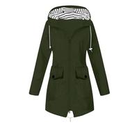 Giacca impermeabile da donna, impermeabile, lunga, per le mezze stagioni, elegante, calda, casual, con cappuccio, softshell, giacca a vento, giacca a vento, giacca per tutti i giorni, giacca