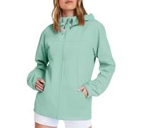 Giacca impermeabile da donna per sport all'aria aperta, con cappuccio, giacca a vento da donna, alla moda, casual, per autunno e inverno, impermeabile, verde menta, 3XL