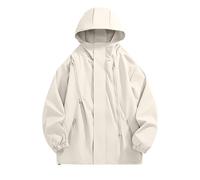 Giacca impermeabile da uomo con cappuccio leggera con cappuccio giacca a vento tinta unita impermeabile ampia impermeabile intelligente casual primavera estate cappotto giacche per ciclismo campeggio