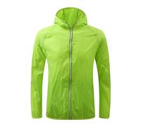 Giacca impermeabile da uomo, leggera, impermeabile, parka antipioggia da uomo, colore blu, protezione solare, giacca a vento in tinta unita, traspirante, per le mezze stagioni, taglie grandi, con
