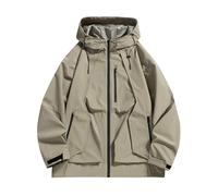 Giacca impermeabile da uomo Smart Casual Giacca antipioggia con cappuccio a maniche lunghe antivento Giacche da lavoro a tinta unita Softshell giacca a vento cappotti invernali per attività all'aperto