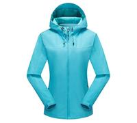 Giacca Impermeabile Donna, Antipioggia Leggera Giacca Casual con Cappuccio Giacca da Montagna Jacket Leggero Antivento Ripiegabile Giacca Vento Autunnale Trench Giacchetto