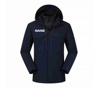 Giacca Impermeabile Donna Leggera e Traspirante per SAAB - Giacca a Vento con Cappuccio e Zip Intera, 4 Tasche, per Pioggia, Passeggiate e Attività All’Aperto,Blue-s
