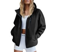 Giacca Impermeabile Donna Sportiva Trekking Giacche Impermeabili con Cappuccio Antivento Leggera Giacca Antipioggia Invernale Elegante Parka Giacchetto a Vento Pioggia per Viaggio Corsa All'aperto