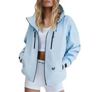 Giacca Impermeabile Donna Sportiva Trekking Giacche Impermeabili con Cappuccio Antivento Leggera Giacca Antipioggia Invernale Elegante Parka Giacchetto a Vento Pioggia per Viaggio Corsa All'aperto
