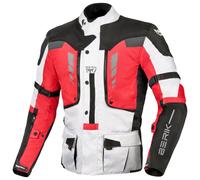 Giacca impermeabile in tessuto da moto Berik Ferpho, nero/bianco/blu, 54