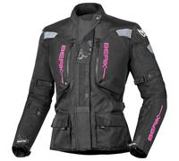 Giacca impermeabile in tessuto da moto da donna Berik Furmia, nero/rosa, 46