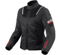 Revit Tornado 4 H2O impermeabile Giacca tessile moto da donna, nero-grigio-rosso, taglia 40 per donne