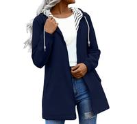 Giacca impermeabile leggera da donna, a maniche lunghe, lunghezza media, Marina Militare, XL