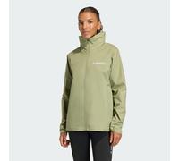 adidas Femme Terrex Multi Essentials 2 Layer Rain Jacket, tent green, S