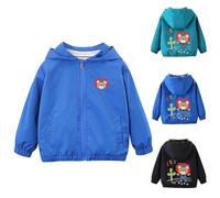 Giacca Impermeabile Unisex Bambini Giacche a Vento Stampato Carino Cappotto Sottile Antivento Jacket Ragazze Ragazzi Giacca con Cappuccio Cerniera Abbigliamento Autunno Giubbotto da All'aperto