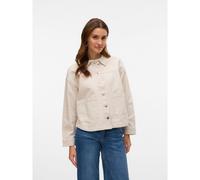 Vero Moda - Camicia giacca di jeans color crema con tasche sul davanti-Bianco S
