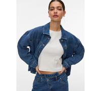 Vero Moda - Camicia giacca di jeans lavaggio blu medio con tasche sul davanti M