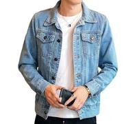 Giacca in denim da uomo Cowboy Moda classica 2025 Autunno Inverno Button Down Jean Giacche, Azzurro, M