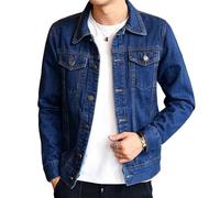 Giacca in denim da uomo Cowboy Moda classica 2025 Autunno Inverno Button Down Jean Giacche, Blu scuro, L