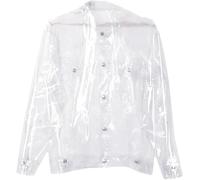 Giacca in Ecopelle Lucida Leggera Sottile da Uomo Giacca da Passerella in PVC di Lusso Primavera Autunno, Translucent, XL
