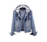 Giacca in jeans da donna lunga con cappuccio, jeans per donne, giacche oversize, a maniche lunghe, per primavera e estate, giacca di transizione, taglie grandi, giacca estiva, giacca boyfriend, giacca