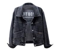Giacca in Jeans Donna Cardigan Abbottonato Estivo Taglie Forti Primaverile vestibilità Aderente Open Frontale di Grandi Dimensioni per la Mezza Stagione