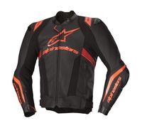 Giacca in pelle Alpinestars Missile V3 Ignition nera rossa fluo D rossa