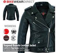 Giacca In Pelle Brando Da Biker Per Donne Con Armatura CE