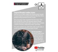 Giacca In Pelle Brando Per Moto Marlon Biker Con Armatura CE Originale