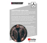 Pelle Brando Moto Giacca Marlon Motociclista Con Ce Armatura Protezione