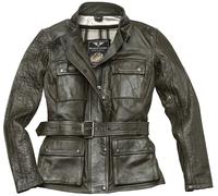 Black-Cafe London Madrid Giacca donna moto in pelle, verde, taglia L per donne