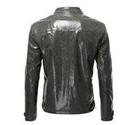 Giacca in Pelle da Uomo Giacca da Motociclista in Pelle Similpelle Biker Casual Moda Cotone Giacca in Pelle Uomo Stile Bomber Pelle, Le Noir, XL, Giacca