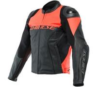Giacca In Pelle Dainese Racing 4 Nero Rosso Fluo UOMO 54