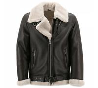 Uomo Giacca IN Pelle Di Agnello James Merino Vera Pelliccia Giacca