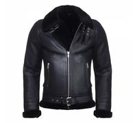 Uomo Giacca IN Pelle Di Agnello James Merino Vera Pelliccia Giacca