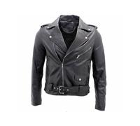 Giacca In Pelle Napa Uomo Biker Classica Nera BRANDO Perfetta Infinity