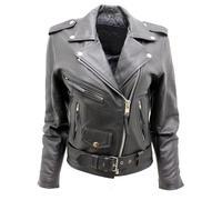 Giacca In Pelle Nera Da Biker Brando Elegante Da Donna