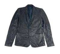 Giacca In Pelle Nera Da Uomo BLK DNM #MBL11903 Media NWT
