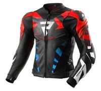 Giacca In Pelle Rebelhorn Inferno Nero Blu Bianco Rosso UOMO 56