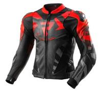 Giacca moto in pelle Rebelhorn Inferno nero-rosso fluo 54