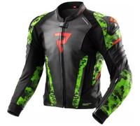 Giacca In Pelle Rebelhorn Veloce Camo Nero Verde Rosso Fluo UOMO 56