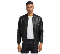 Giacca in pelle sintetica da uomo, leggera, in ecopelle, alla moda, con tasche con cerniera, sportive, per motociclisti, da uomo, antivento, taglie M-4XL, Nero , L