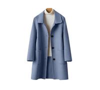 Giacca in pile accogliente da donna 2025 elegante 2025 monopetto monopetto di mezza lunghezza in lana a maniche lunghe abbigliamento invernale capispalla in peluche per regali di Natale all'aperto