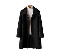 Giacca in pile accogliente da donna 2025 elegante 2025 monopetto monopetto di mezza lunghezza in lana a maniche lunghe abbigliamento invernale capispalla in peluche per regali di Natale all'aperto