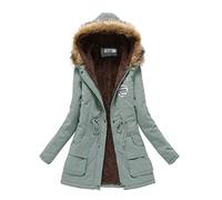 Giacca in pile con cappuccio da donna, parka da donna, impermeabile, trapuntata, spessa, giacca termica imbottita, calda giacca da sci, confortevole, giacca da equitazione con cappuccio, giacca a