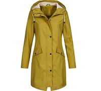 Giacca in pile da donna accogliente Teddy Tops cappotto solido cappotto lungo pioggia cappotto esterno antivento donna cappotto da donna abiti per esterno inverno abbigliamento caldo, Giallo, M