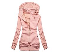 Giacca in pile da donna accogliente Teddy Tops Casual Felpa da donna tinta unita camicetta sottile cappotto spesso giacca abiti per abbigliamento caldo invernale all'aperto, rosa, S
