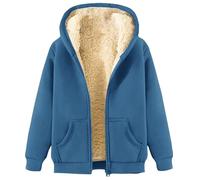 Giacca in Pile da Donna Con Cappuccio Teddy - Cappotto Invernale Foderato in Sherpa Con Zip Intera - Felpa Teddy Bear - Maglione