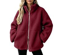 Giacca in pile da donna con cerniera su tutta la lunghezza, calda e spessa | Giacca leggera in pile da donna, con tasche, per le mezze stagioni, per l'autunno e l'inverno, per escursioni, tempo libero
