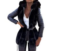 Giacca in pile da donna con zip intera oversize cappotti da donna giacche in pile giacca da chef plus size donna chef manica lunga con cappuccio da donna giacche parka cappotti da donna cappotti
